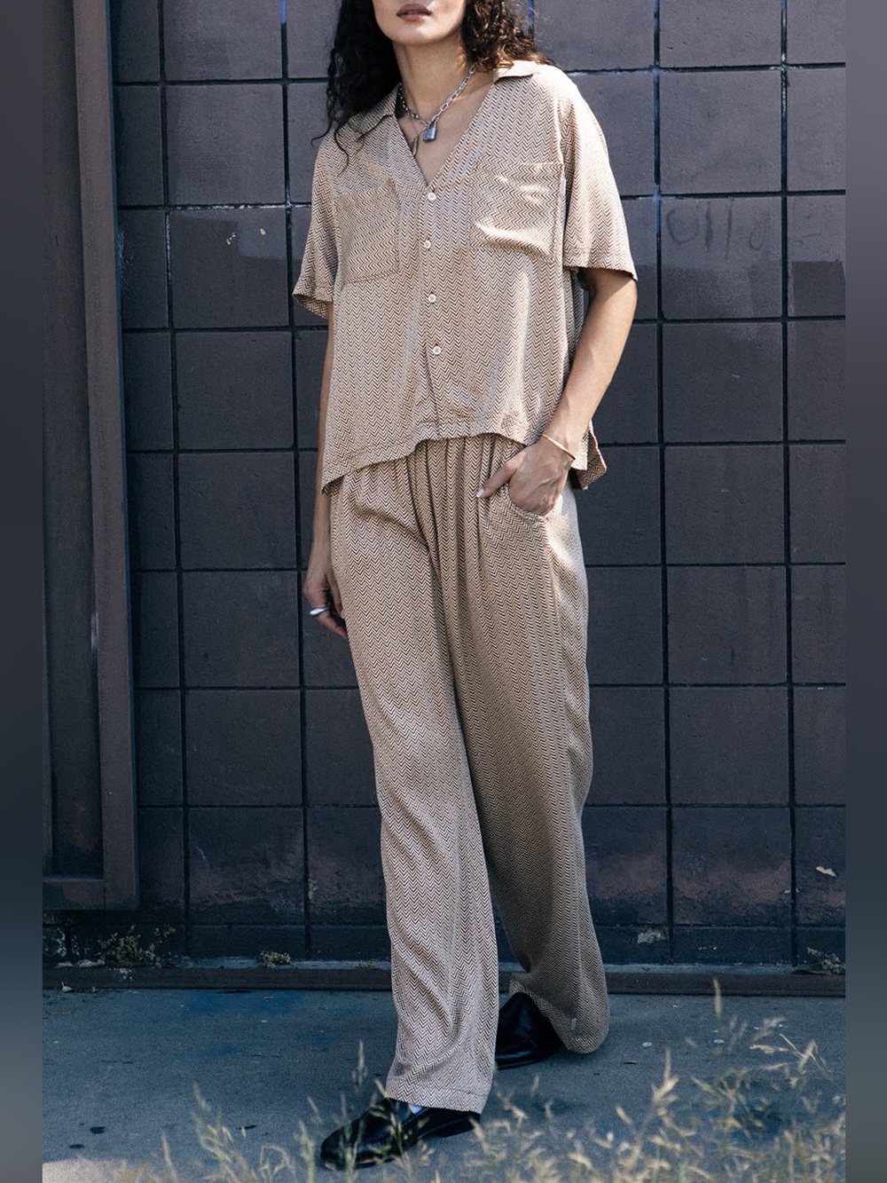 Brixton | NWT Hudson Lounge pants in Washed Copper/Whitecap | Medium
